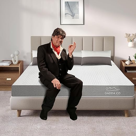 GADDA CO Mattress | 10 Years Warranty | Orthopedic Mattress Double Bed, 6-Inch Bed Mattress, King Size, Hard &amp; Soft Foam for Dual Comfort (White, 6x6.5 feet / 78x72 inches)