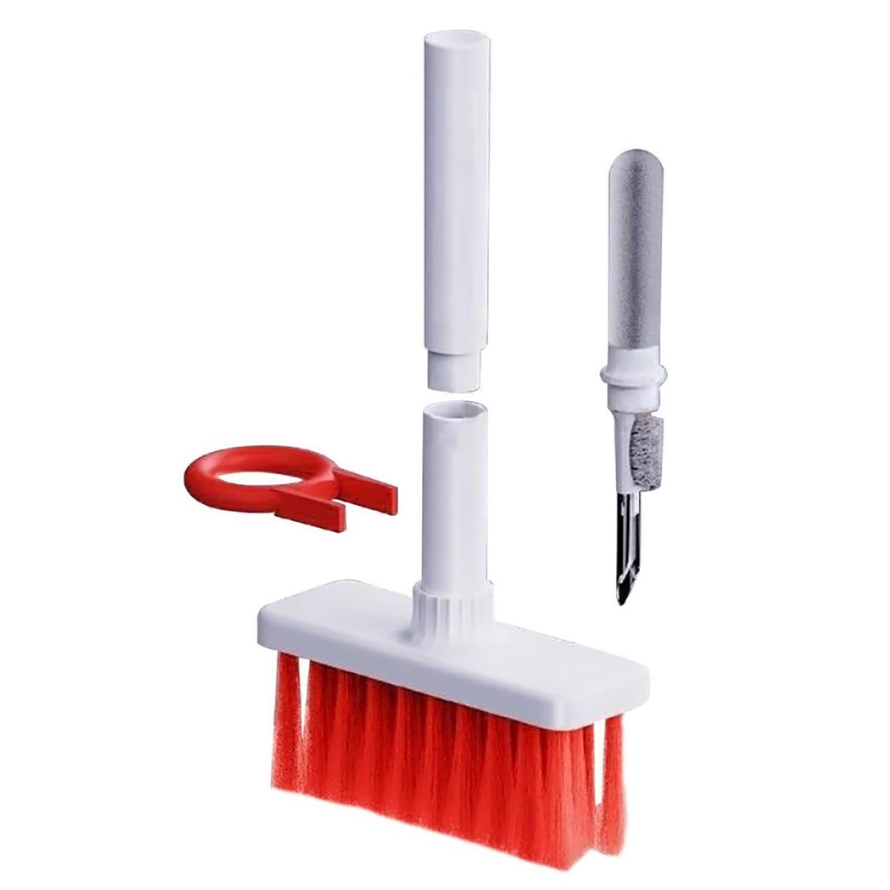 GLUN® 5-in-1 Multi-Function Cleaning Tools Kit, Multipurpose Cleaning Brush (TWS Cleaner, Key Puller, Metal Pen Tip, High-Density Brush) Electronics Cleaning, Car Interior Detailing,.