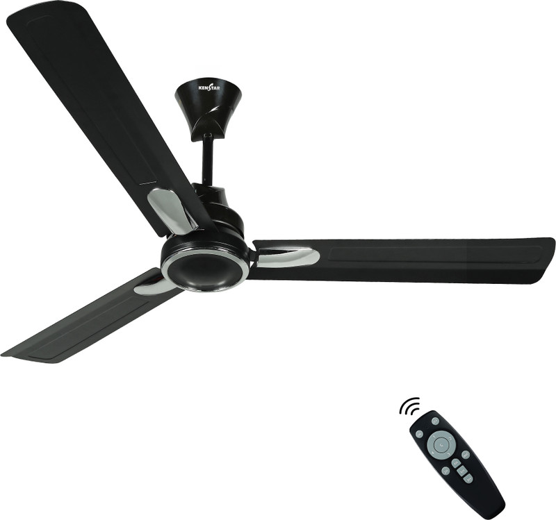 Kenstar Snow breeze with 2 Year Warranty BLDC Motor with Remote 1200 mm Ceiling Fan  (5 Star | Matte Black | Pack of 1)