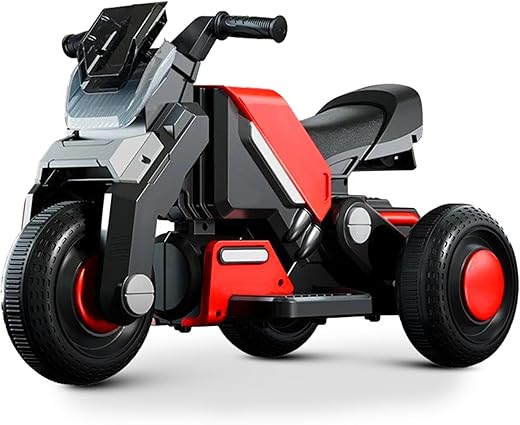 Kidsmate Hyrider 6V Electric Kids Bike with Rechargeable 6.5 Ah Battery Inbuilt Imported Motor Drive | Music Player, Front LED Light &amp; Foot Accelerator Pedal Bike for Ages 1-4 Years