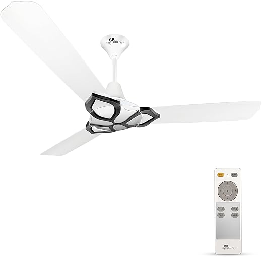 RR Signature Jaipur Gangaur BLDC 5 Star, 28-watt &amp; 60% Energy Savings, Designer High Speed Ceiling Fan With Remote, for Home &amp; Office Agaria White