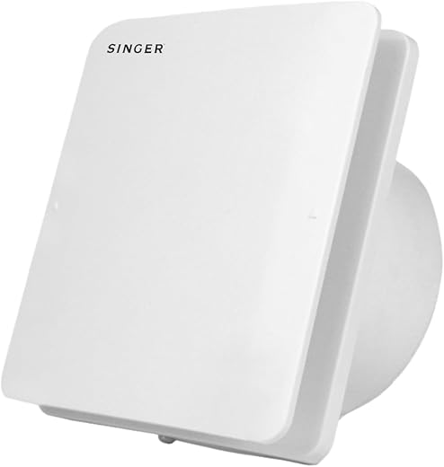 SINGER Venti X 150mm Energy Efficient Exhaust fan for Kitchen, Bathroom | Noiseless ventilation, Sleek Design Easy to Clean | High Speed, Powerful Motor, 100% Copper, 3 Yrs Warranty【White】