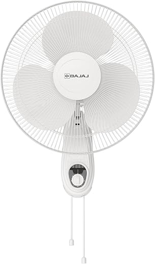 Bajaj Frore Neo 400 MM Wall Mount Fan | Wall Fan For Kitchen &amp; Home | Smooth Oscillation | 100% Copper Motor | High Air Delivery | 3-Speed Control | Rust Free | 2-Yrs Warranty 【White】