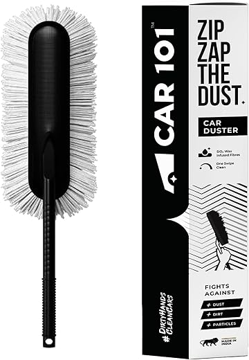 CAR101 Zip Zap Car Duster | Ceramic Wax Infused | Scratch-Free Cleaning | Easy Grip Handle | Premium Car Cleaning Tool | Effortless Dust Removal for Car &amp; Bike