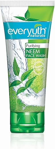 Everyuth Naturals Purifying Neem Face Wash|Antibacterial Neem &amp; Tea Tree Oil|Hydrated, Clear &amp; Healthy Skin|Paraben free|100% Soap Free|Oily, Dry, Normal, Combination &amp; Sensitive Skin -150 g