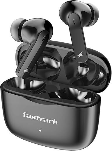 Fastrack Fpods FE100|BT5.4 TWS in Ear Earbuds, 40Hrs Playtime, 13mm Extra Deep Bass Drivers, Dual Mic ENC for Crystal Clear Calls, Low Latency Gaming Mode Upto 60ms - 120 Mins in 10 Mins