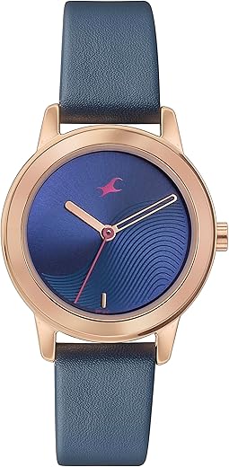 Fastrack Pulse Quartz Analog Blue Dial Blue Leather Strap Watch for Girls - 68008WL01