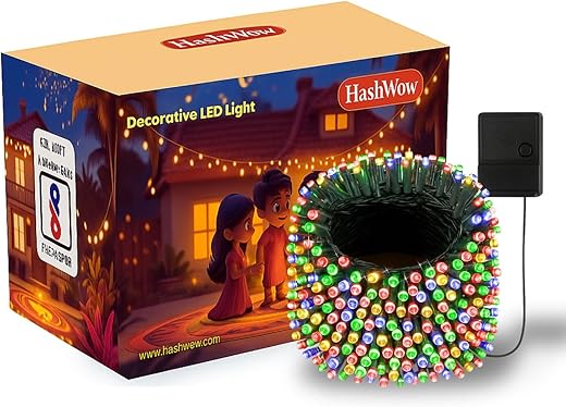 HashWOW® 24 Mtr Multicolor LED Pixel String Light | 360° Decorative Copper Wire Fairy Lights for Diwali, Christmas, Wedding, Party &amp; Home Decoration | Bright Serial LED | (Pack of 1)