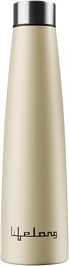 Lifelong Stainless Steel Water Bottle 900ml | Durable, Leak-Proof, Easy Grip, Rust Free, Easy-to-Clean, Odour-Free Bottle with Secure Cap for School, Travel, Gym &amp; Work (LLBT03, Beige)