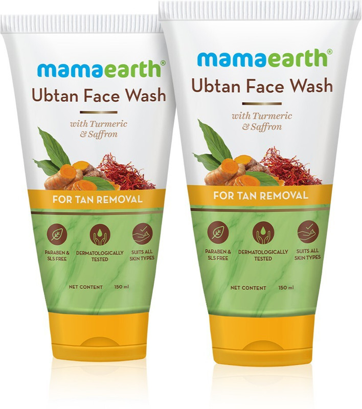 Mamaearth Ubtan Natural with Turmeric &amp; Saffron (Pack of 2) Face Wash  (300 ml)