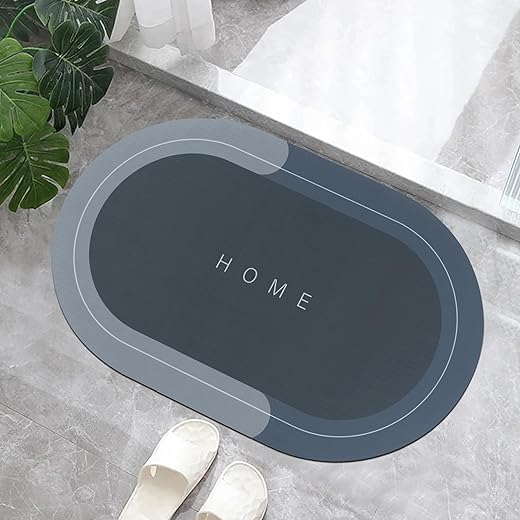 MollisHomes Rubber Bath Mat 4 MM,Anti-Skid Water Soaking Bathroom Rug Door,Floor mat, Soft Quick Dry Water Absorbent Mat for Home Office 40x60cm- Blue