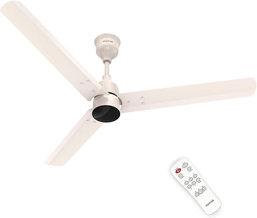 Polycab Wizzy Plus 1200mm 5-Star BLDC, Remote Ceiling fan for Living Room| 55% Energy Saving, 100% Copper, High Air Delivery, Reversible &amp; Timer | 3+1 yr Warranty【Beige Rosegold】