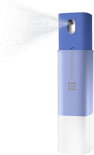 Portronics Swipe 2 Screen Cleaner &amp; Duster with Refillable Spray Bottle, Chemical Free for Monitors &amp; Laptop Screen, Smartphones &amp; Tablets(Blue)