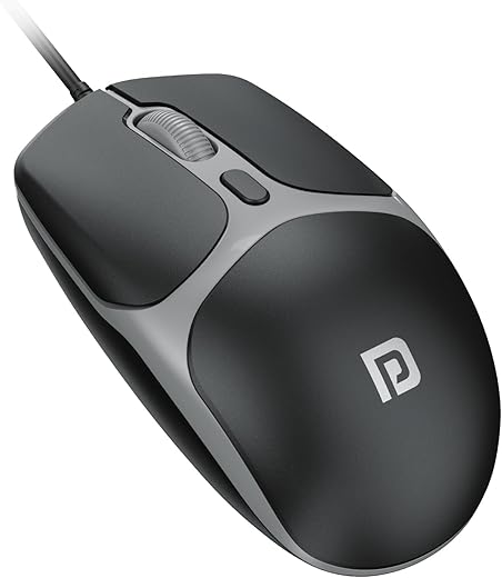 Portronics Toad 103 Wired Optical Mouse with 2400 DPI, Plug &amp; Play, Ambidextrous, Hi-Optical Tracking, 1.5M Cable Length, 30 Lakhs Click Life, Ergonomic Mouse for Comfortable All-Day Grip (Black)