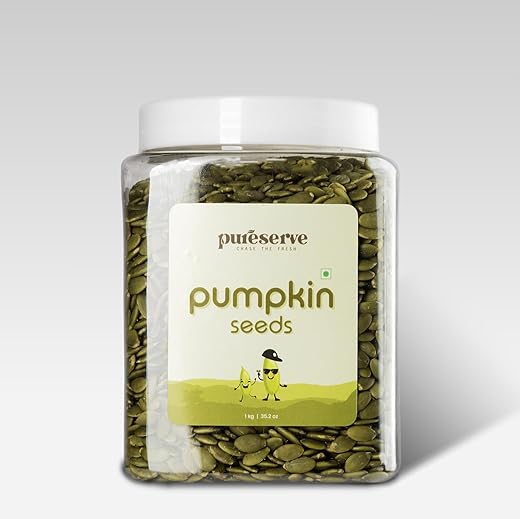 Pureserve Pumpkin Seeds 1Kg – Premium AAA Grade Superfood | High in Protein, Fiber &amp; Antioxidants | Boosts Immunity &amp; Supports Weight Management | Perfect Healthy Snack for Eating, Salads &amp; Smoothies