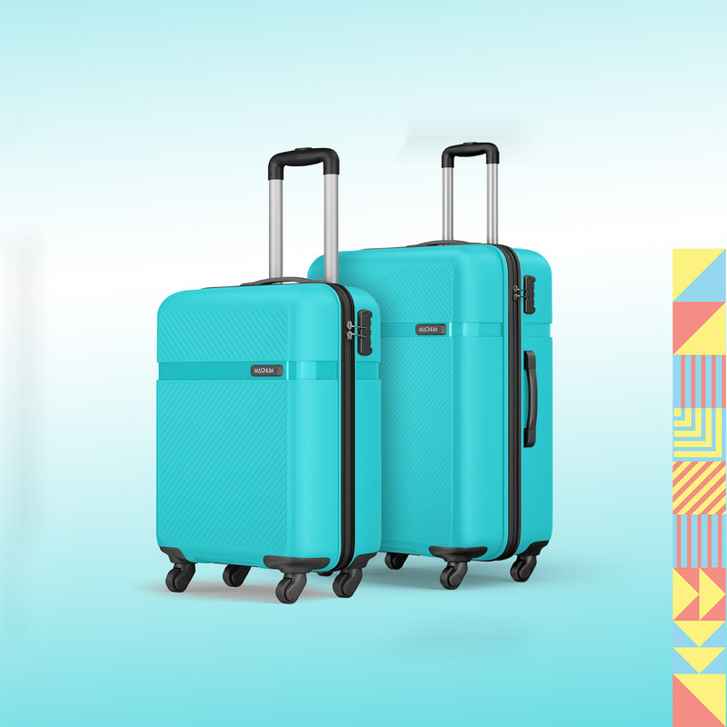 Hard Body Set of 2 Luggage 4 Wheels - Fury 2(Small 55cm | Medium 65cm) - Teal