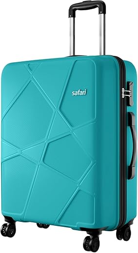 Safari Pentagon Pro 8 Wheels 66Cm Medium Size Checkin Trolley Bag, Hard Case Polypropylene 360º Wheeling Luggage for Men &amp; Women, Travel Bag, Suitcase for Travel, Trolley Bags for Travel, Cyan