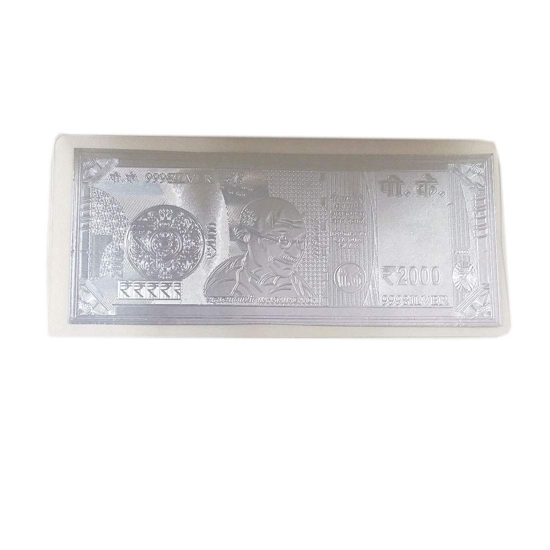 Sahiba Gems Exclusive 999 Pure Silver Note of Rs 2000 Currency for Gifting Diwali, family and friends