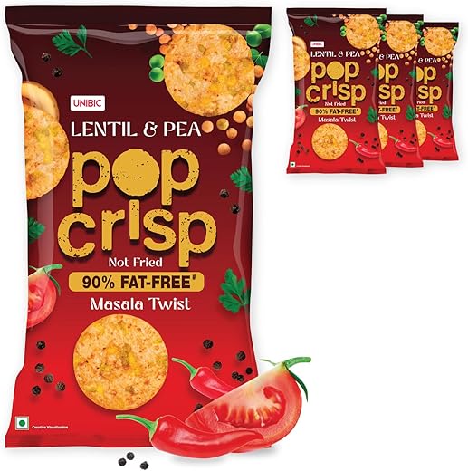 UNIBIC LENTIL &amp; PEA POP CRIPS (HERB) 12 X 4 X 40G