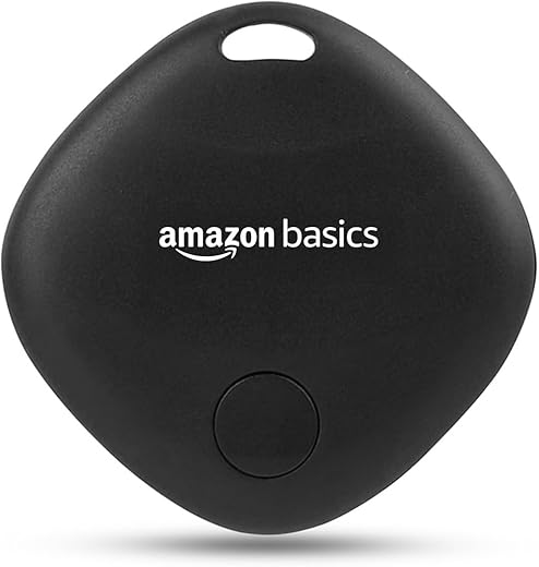 Amazon Basics Aero Tag for iOS | Apple Find My Network Tracker | Bluetooth 5.3 | No SIM Needed | Anti-Lost &amp; Loud 80dB Alert | Item Finder- Keys, Wallets, Bags |Lightweight &amp; 1-Year Battery(Black)