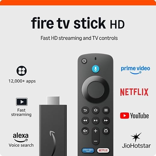 Amazon Fire TV Stick HD (newest model), Alexa Voice Remote with TV power &amp; volume controls, full HD streaming device