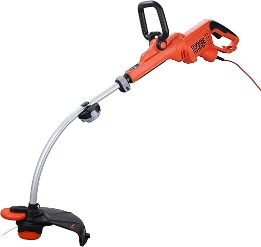 BLACK+DECKER GL9035-GB Corded Electric Strimmer Grass Trimmer 900 W 35 cm with Wheel Edge Guide and Adjustable Second Handle for heavy duty weed cutting, 7000 RPM, 3.2 Kg+ 1 year manufacturer warranty