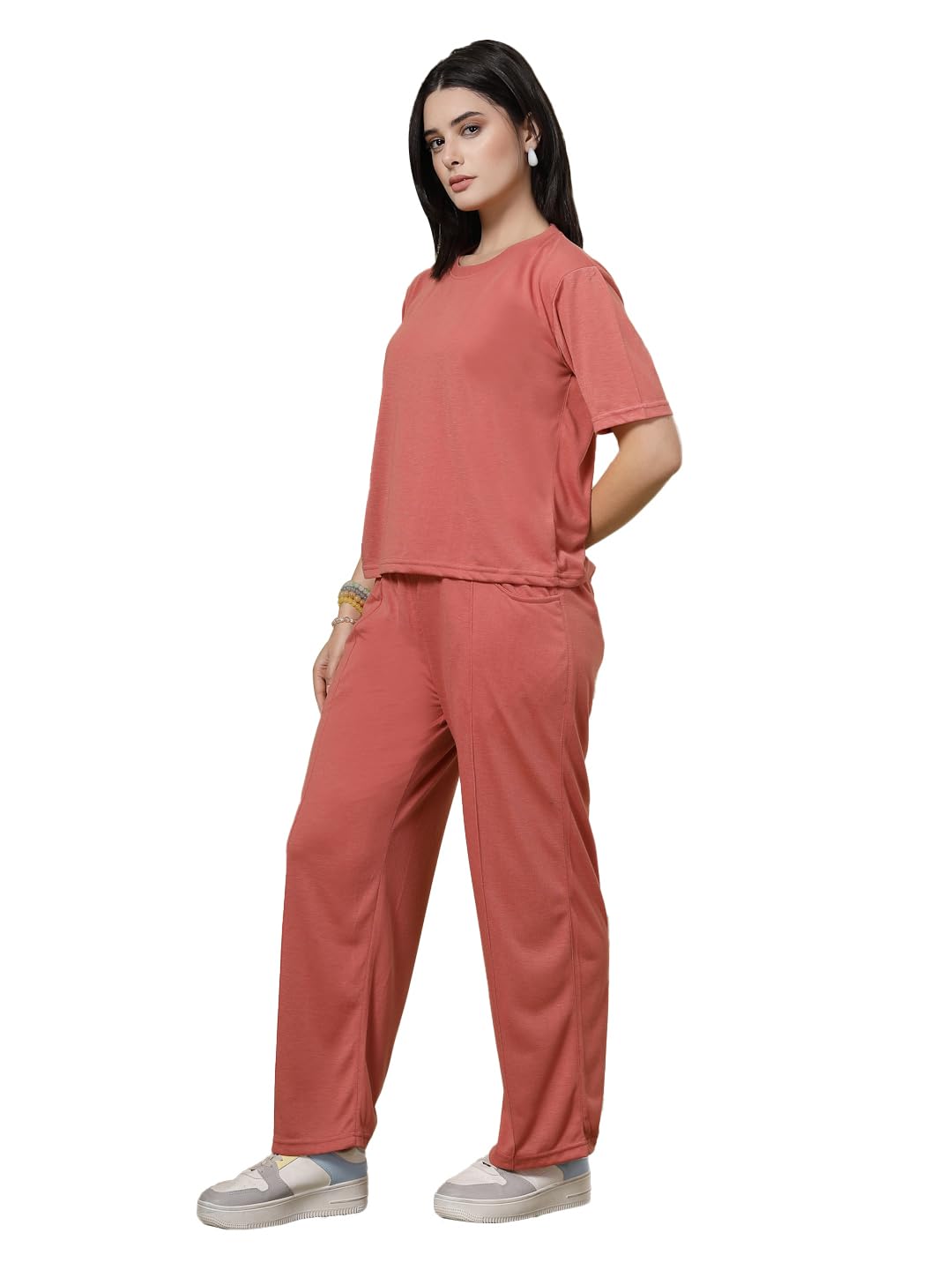CHKOKKO Casual Co ord Set For Women Stylish Summer Wear Cord Half Sleeves Round Neck Track Suit Latest Coords Travelling Outfit Western Ladies Co ords