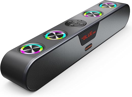 CrossBeats Blaze B30 Bluetooth 30W Soundbar Gaming RGB Light, AUX, BT, SD Card, USB &amp;FM, 8 Hrs Playtime Fast Charge Sound bar Smart tv with Built-in mic, Speaker for Mobile, PC, Laptop (B30 (New))