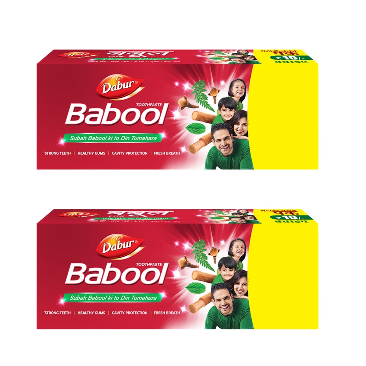Dabur Babool Ayurvedic Toothpaste -700g (350g x 2) | For Strong Teeth &amp; Healthy Gums | Helps in Cavity Protection, Fresh Breathe | All Round Protection