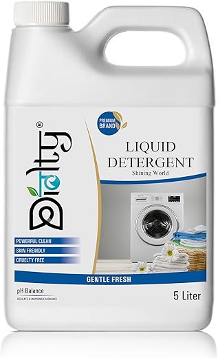 Diolty 5L Liquid Laundry Detergent Fresh Fragrance | Concentrated Bio-Enzyme Stain Remover | HE Front Load Top Load Safe | ColorSafe Fabric Protector | 100+ Washes Family Value Pack