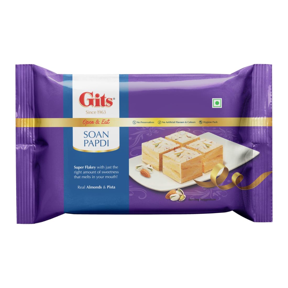 Gits Open &amp; Eat Soanpapdi Ready to Eat Indian Dessert, 400g