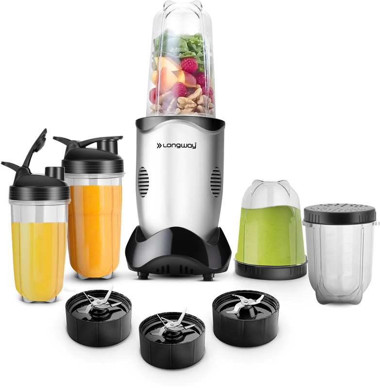 Longway Nutri 600 W Juicer Mixer Grinder  (Nutri 5J | 5 Jars | Silver &amp; Black)