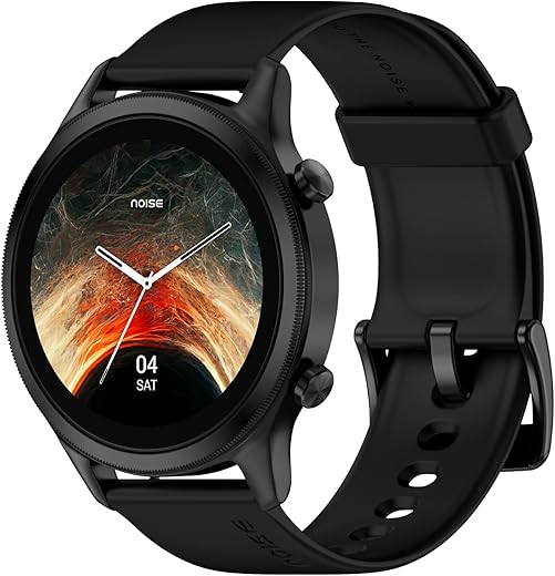 Noise Evolve 3 1.43" AMOLED Always on Display, BT Calling, Round Dial, Metallic Design Smart Watch for Man &amp; Woman, Smart Gesture Control, Bluetooth, 100 Sports Modes (Carbon Black)