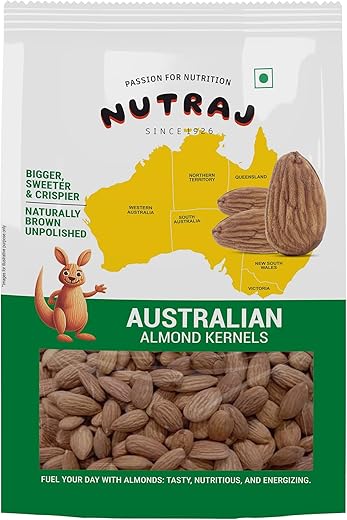 Nutraj Australian Almonds (Badam Giri) 1 kg Pouch - Whole | Dry Fruits and Nuts