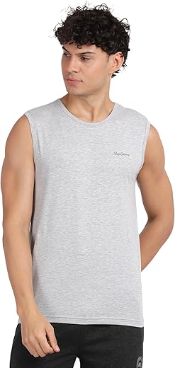 Pepe Jeans Innerwear Men's Solid Regular Fit Vest