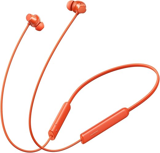 realme Buds Wireless 5 Lite in Ear Bluetooth Neckband with 12.4 mm Dynamic Bass Boost Driver,Upto 35 Hours Playback,45ms Low Latency,IP55 Dust &amp; Water Resistant, Bluetooth V5.4 (Cyber Orange)