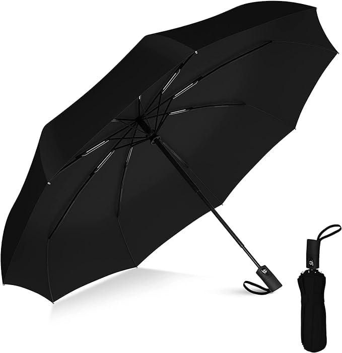 Roughhouse UV Umbrella for Sun &amp; Rain – Auto Open/Close | Windproof | Travel-Friendly 3-Fold Design | SPF 50+ Coated | Big Canopy, Easy to Carry