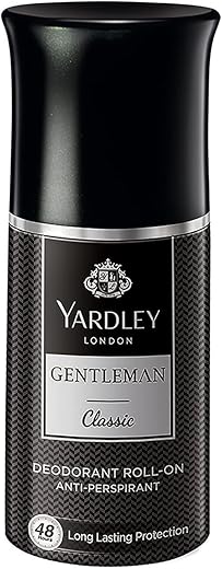 Yardley London Gentleman Classic Deodorant Roll-On| 48-Hours Long Lasting Scent| Men’s Body Deodorant| Roll-On for For Men| Masculine Fragrance| 50ml