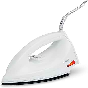 Bajaj DX-6 1000 Watts Dry Iron | Advance Soleplate And Anti-Bacterial German Coating Technology | Thermol Fuse Safety | Auto Shut-Off | Cool Touch Body | 2 Yr Warranty 【White】