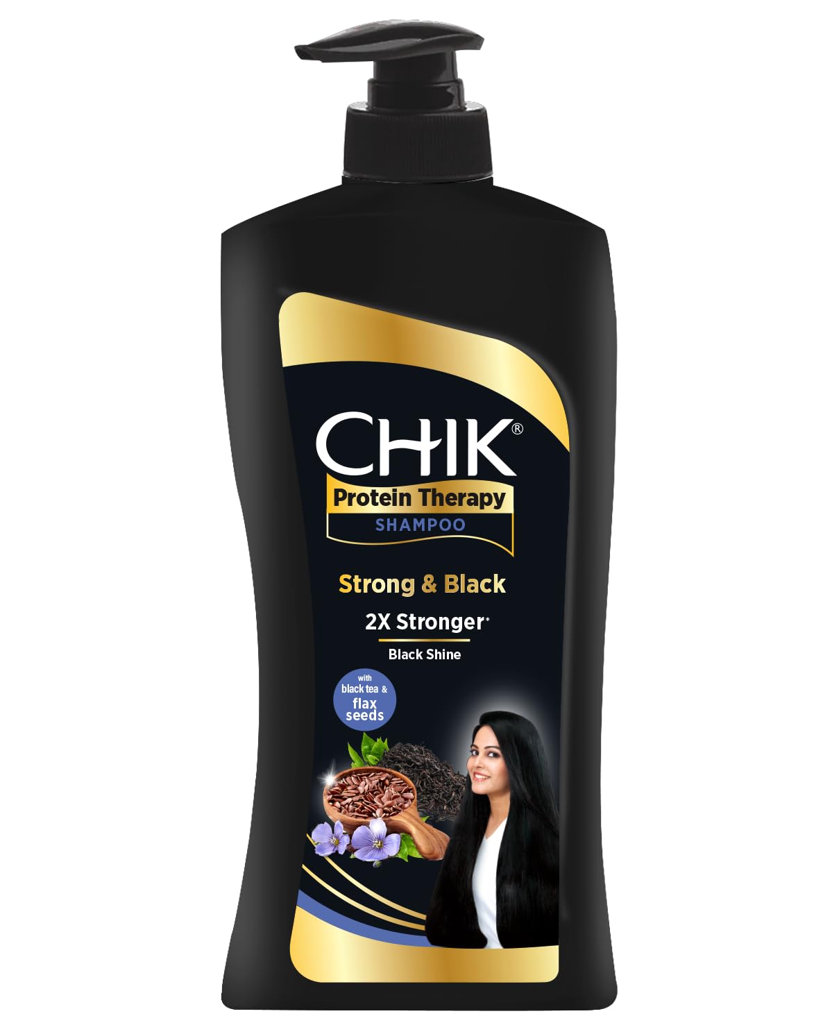 Chik Protein Therapy Shampoo |For 2X Stronger &amp; Black Hair |With the Goodness Of Flax Seeds &amp; Black Tea | 650ml