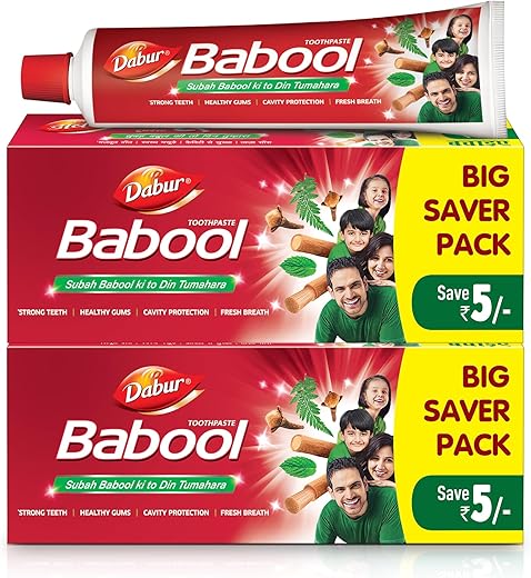 Dabur Babool Ayurvedic Toothpaste -700g (350g x 2) | For Strong Teeth &amp; Healthy Gums | Helps in Cavity Protection, Fresh Breathe | All Round Protection