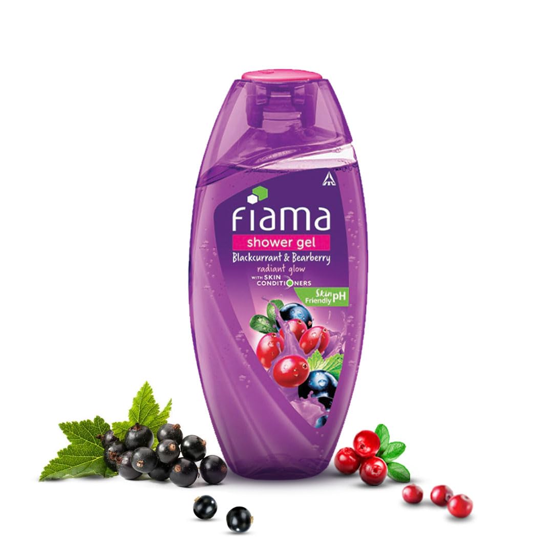 Fiama Body Wash Shower Gel Blackcurrant &amp; Bearberry, 250ml, Body Wash for Women &amp; Men with Skin Conditioners for Radiant Glow, Suitable for All Skin Types