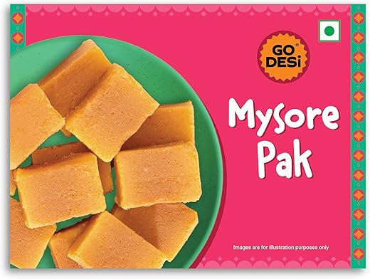 GO DESi - Mysore Pak | Made with Desi Ghee | Indian Mithai | Sweets Gift Pack | 200 grams