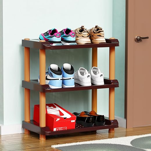 Lifelong 3-Tier Heavy Duty Shoe Rack | Storage Organizer for Shoes, Slippers, Clothes, Books &amp; Household Items | Sturdy Plastic Stand for Home, Bedroom, Entryway, Living Room &amp; Office Storage