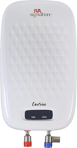 RR Signature Centrino 5L Water Heater for Home | Instant Storage Geyser with Whirflow Technology | 100% Copper Heating Element | Rust &amp; Shock Proof Body|2 Yr Warranty on Product &amp; 5 Year on Tank by RR