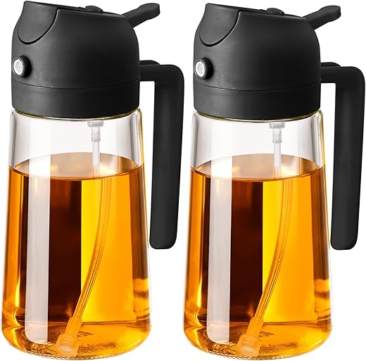 470ml 2 in 1 Oil Dispenser and Oil Sprayer, Olive Oil Dispenser Kids' School Water Bottles, Lab Weighing Bottles, Lab Wash Bottles