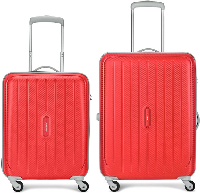 ARISTOCRAT <br>Hard Body Set of 2 Luggage 4 Wheels - Photon 2 (Small 55cm | Medium 64cm) - Trolley Bag - Red