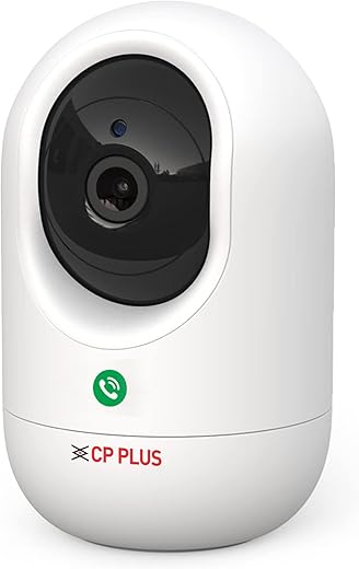 CP PLUS 3 MP Full HD Wi-Fi PT Security Video Camera | 360°View with Motion Detection | Night Vision | Two Way Talk | Supports Alexa &amp; OK Google | 15 Mtr, White - CP-E34A