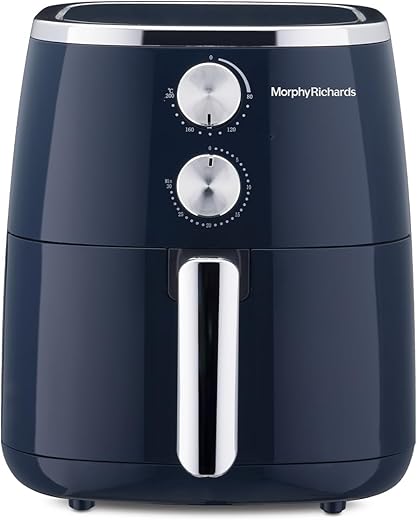 Morphy Richards 5 Litre Classic Crisp Pro Air Fryer|Easy Knob Control|Adjustable Time &amp; Temperature Control|Voltage Fluctuation Protection|Non-stick Coated Basket|2 Year Product Warranty|Blue|1500W