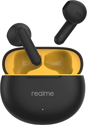 realme Buds T01 Truly Wireless in Ear Earbuds with AI ENC for Calls, 13mm Dynamic Driver, Upto 28Hrs Battery,88mm Latency,Bluetooth V5.4 &amp; Google Fast Pair (Black)